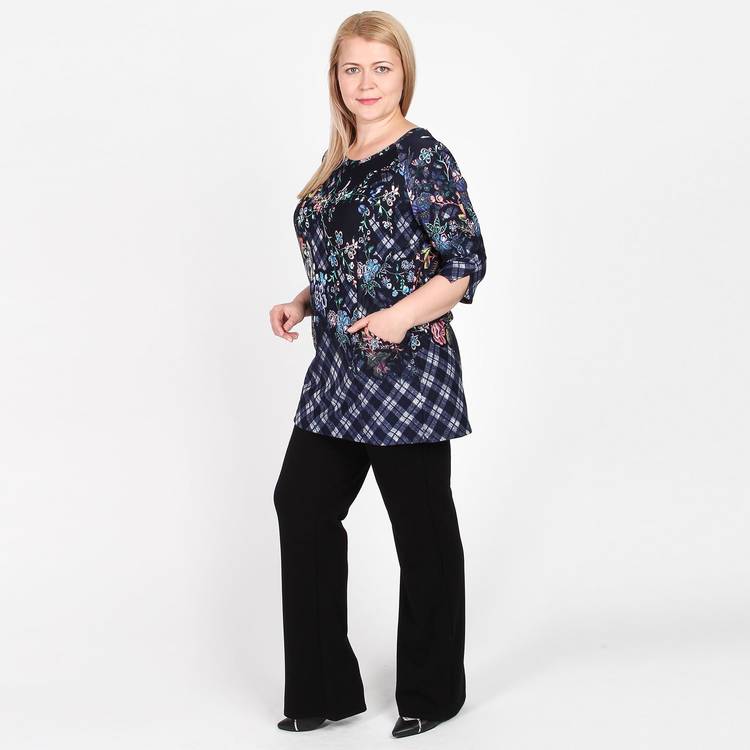 Туника с карманами и ярким принтом шир.  750, рис. 5