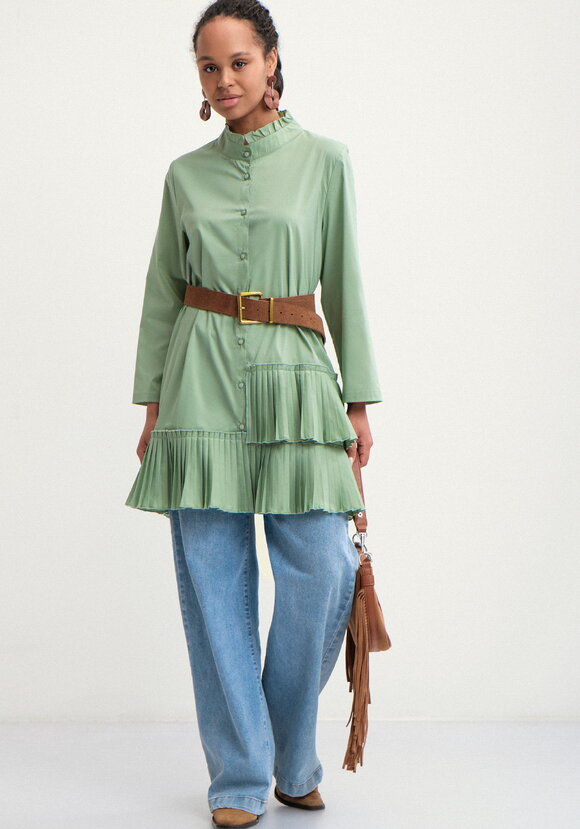 Туника с плиссированным воланом шир.  580, рис. 16