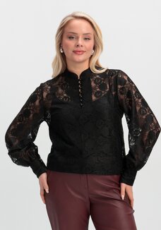 Блуза ажурная с цветочным принтом