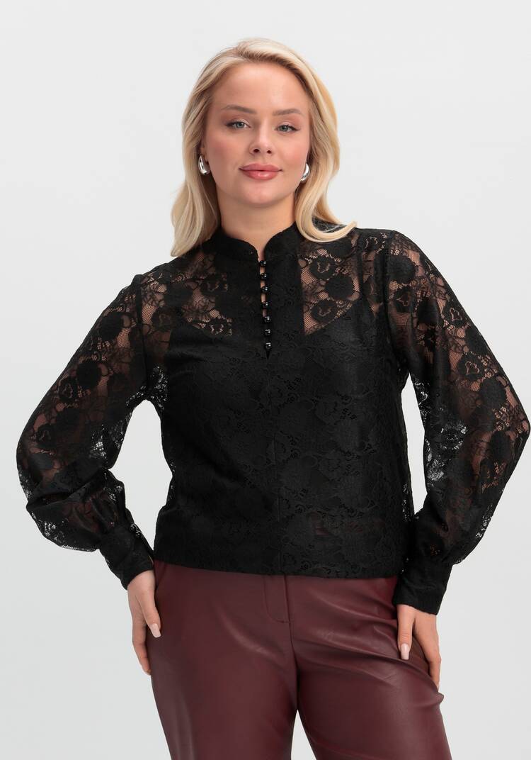 Блуза ажурная с цветочным принтом шир.  750, рис. 19