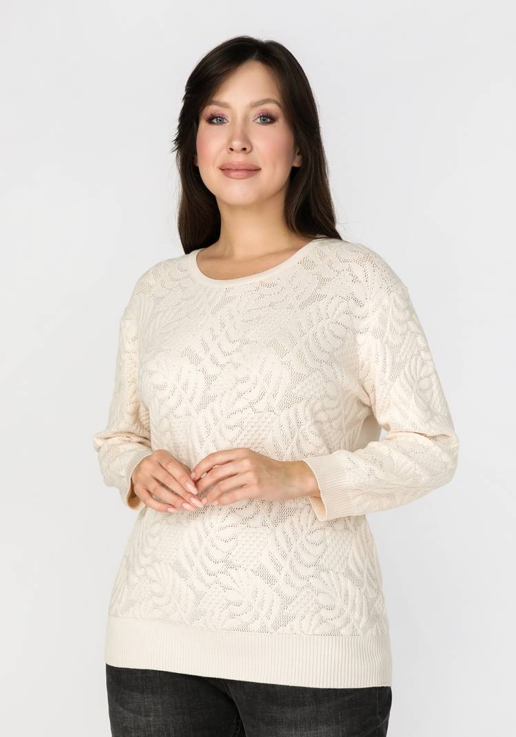 Пуловер с цветочным рисунком Эльвира шир.  750, рис. 1