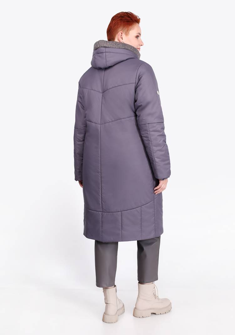 Пальто на синтепоне однотонное с капюшоном шир.  750, рис. 6