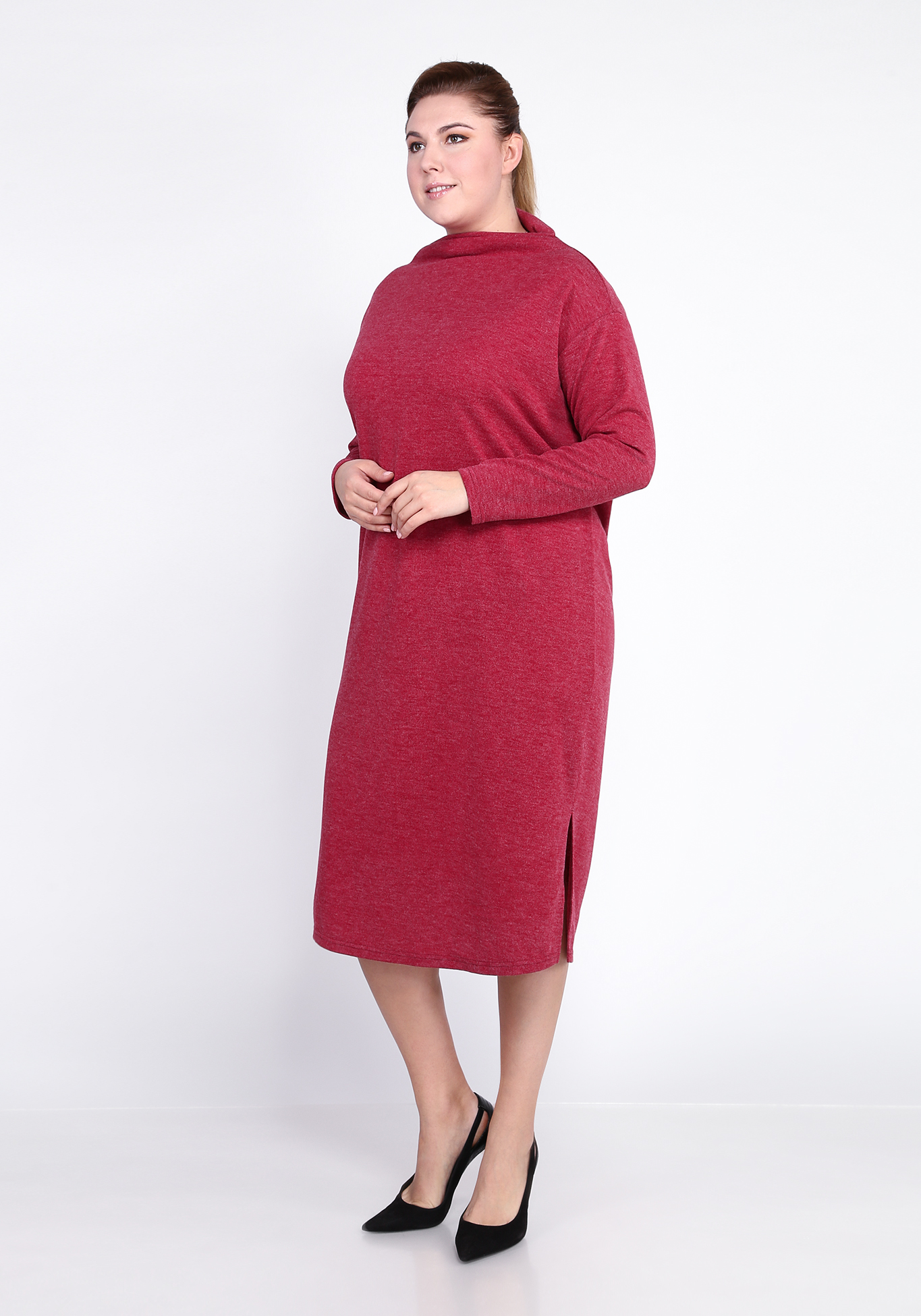 Платье с разрезом сбоку Alex Voice Collection, размер 50, цвет ягодный - фото 6