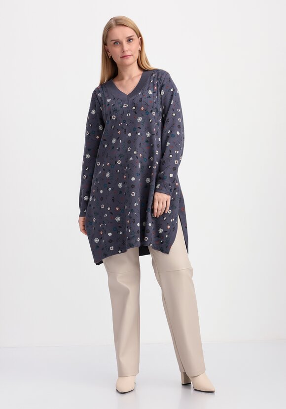 Туника А-силуэта Букет цветов шир.  580, рис. 8