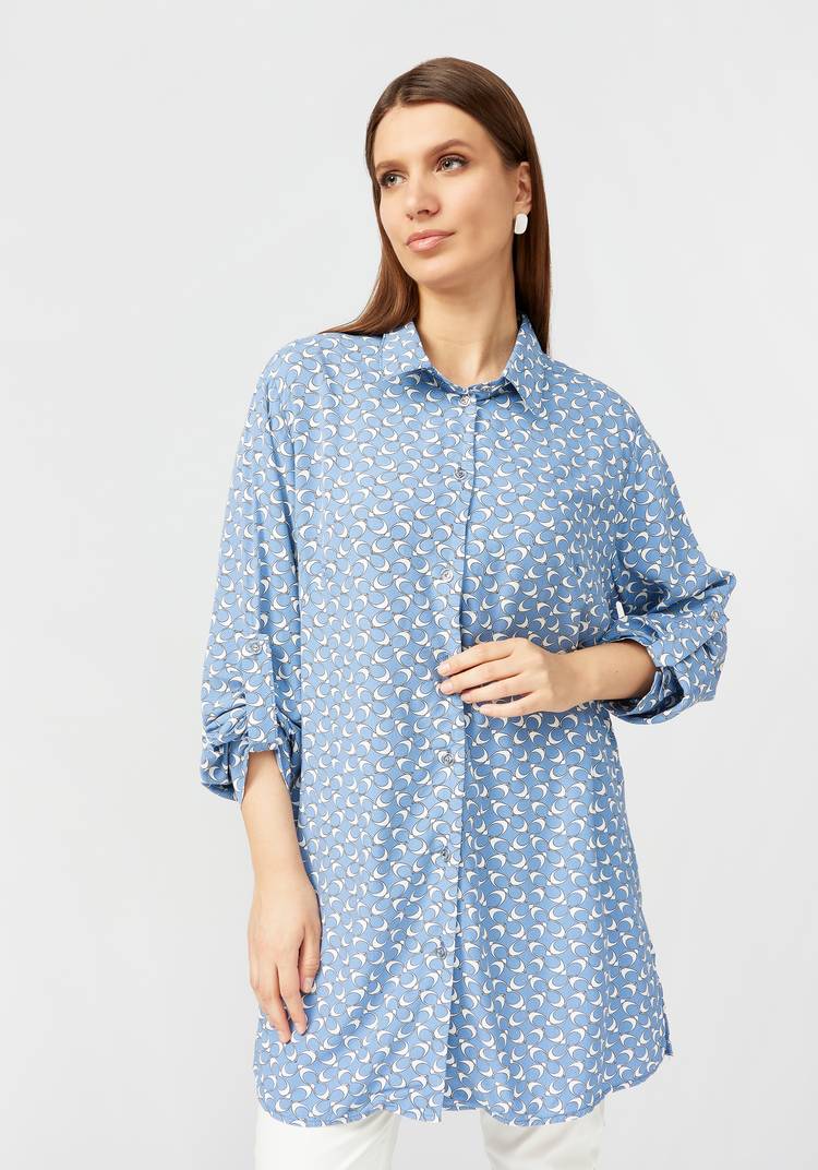 Блуза с отложным воротником на стойке шир.  750, рис. 11