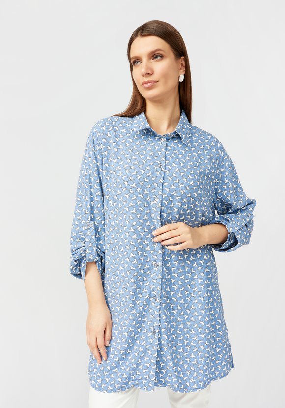 Блуза с отложным воротником на стойке шир.  580, рис. 11