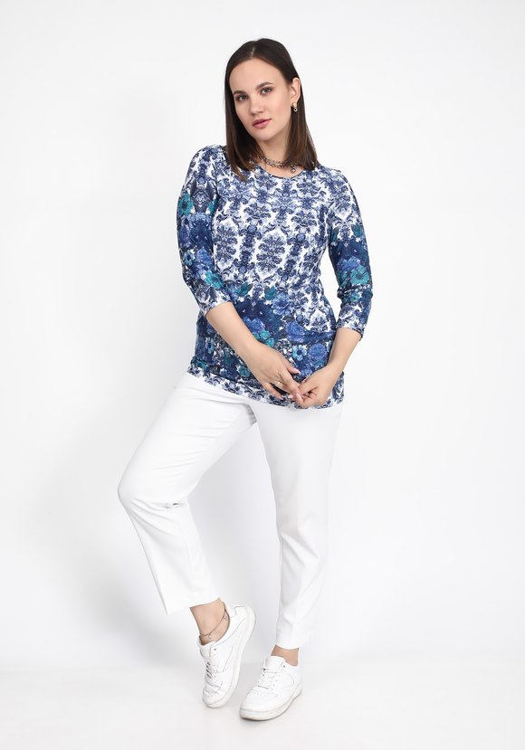 Туника базовая принтованная с карманами шир.  580, рис. 11