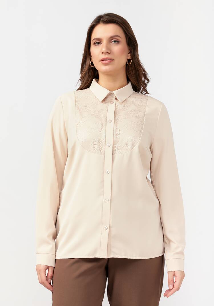 Блуза прямого силуэта с гипюровой вставкой шир.  750, рис. 15