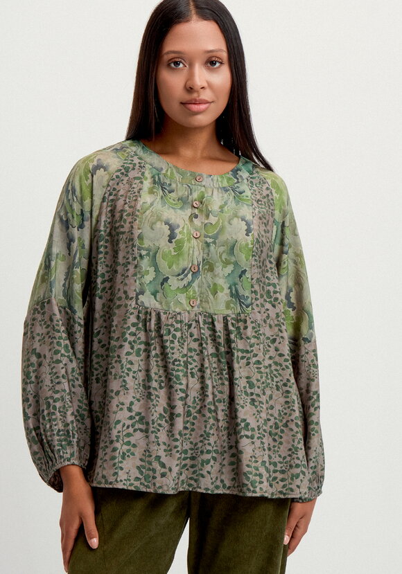 Блуза  с комбинированным принтом шир.  580, рис. 3
