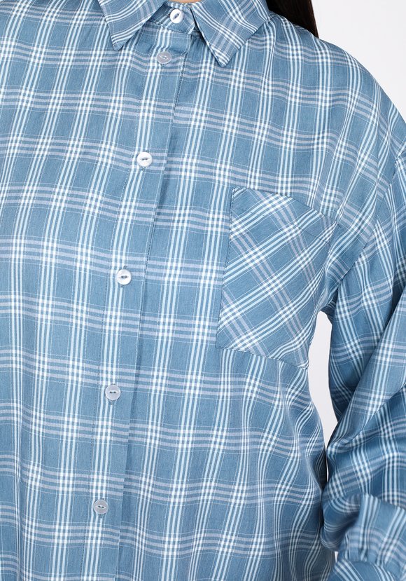 Рубашка из хлопка в клетку шир.  580, рис. 13
