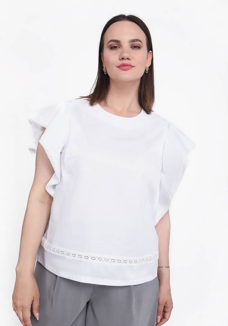 Блуза с рукавом крылышком с круглым воротом шир.  750, рис. 5