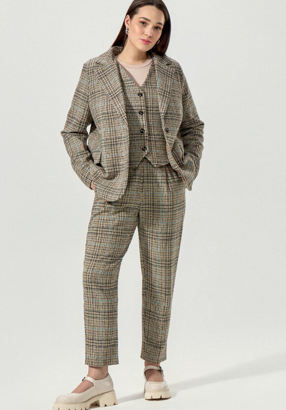 Жилет с принтом клетка шир.  580, рис. 6