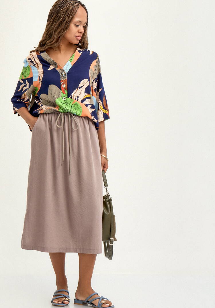 Юбка изо льна свободного кроя шир.  750, рис. 8