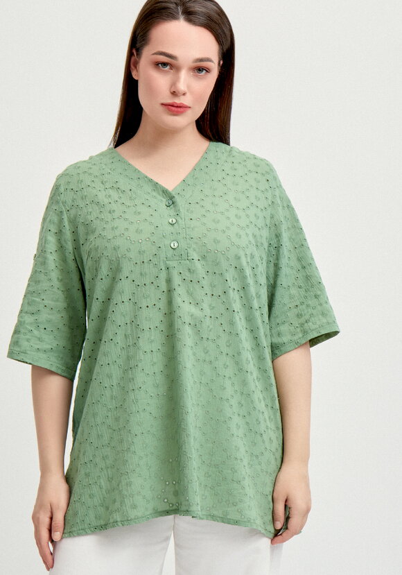 Блуза с V-образным вырезом из шитья шир.  580, рис. 4