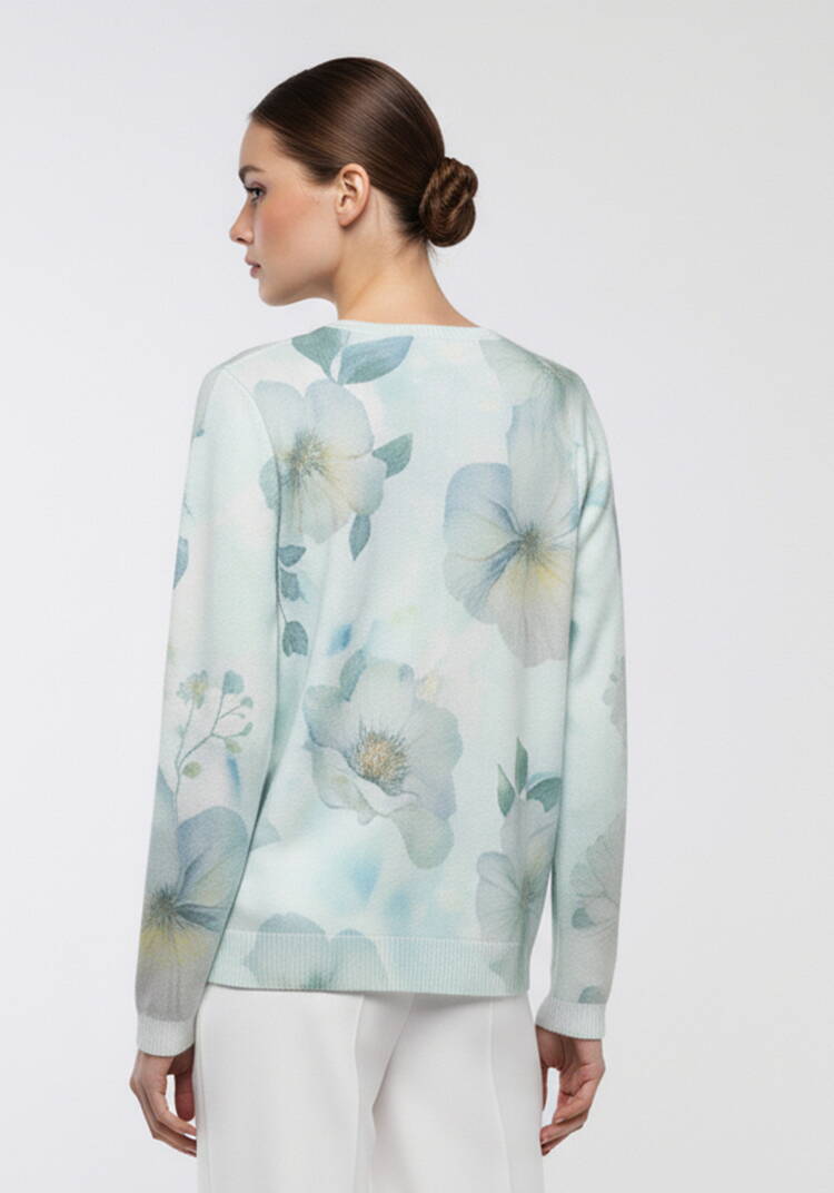 Блуза трикотажная с принтом в стразах шир.  750, рис. 8