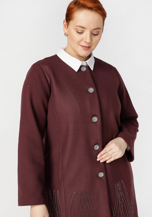 Полупальто Адель с рельефами шир.  580, рис. 5