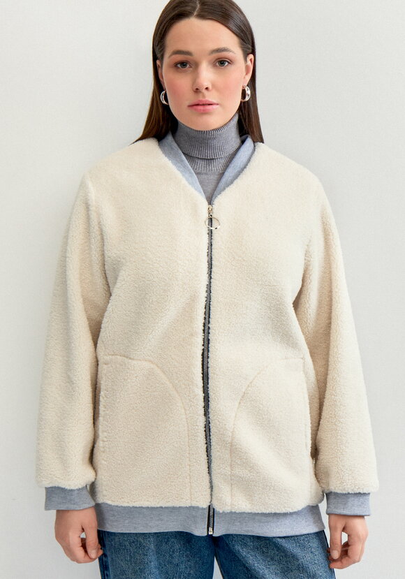 Бомбер на молнии в стиле тедди шир.  580, рис. 12