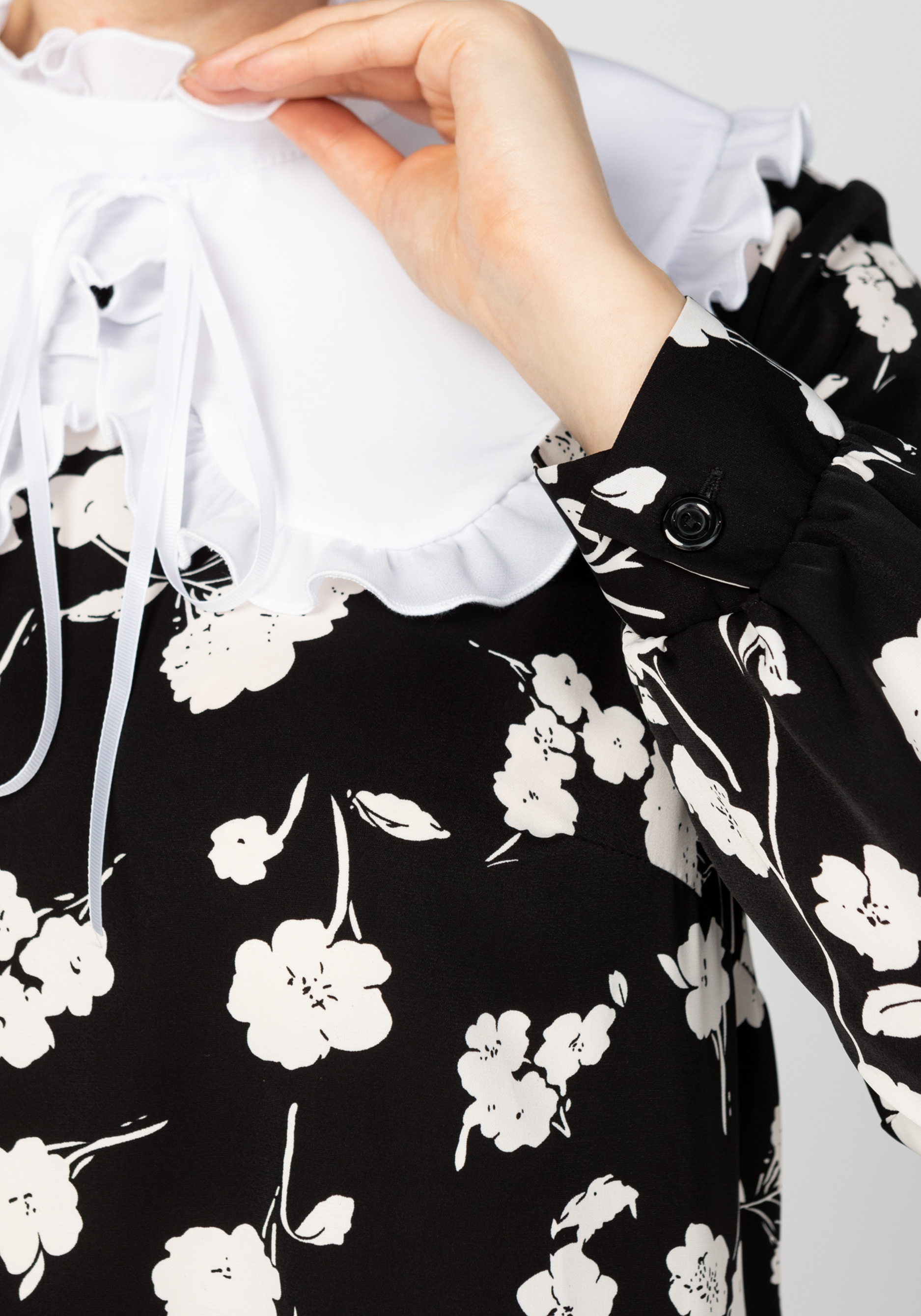 Платье принтованное со съемным воротником Bianka Modeno, размер 52, цвет черный - фото 10