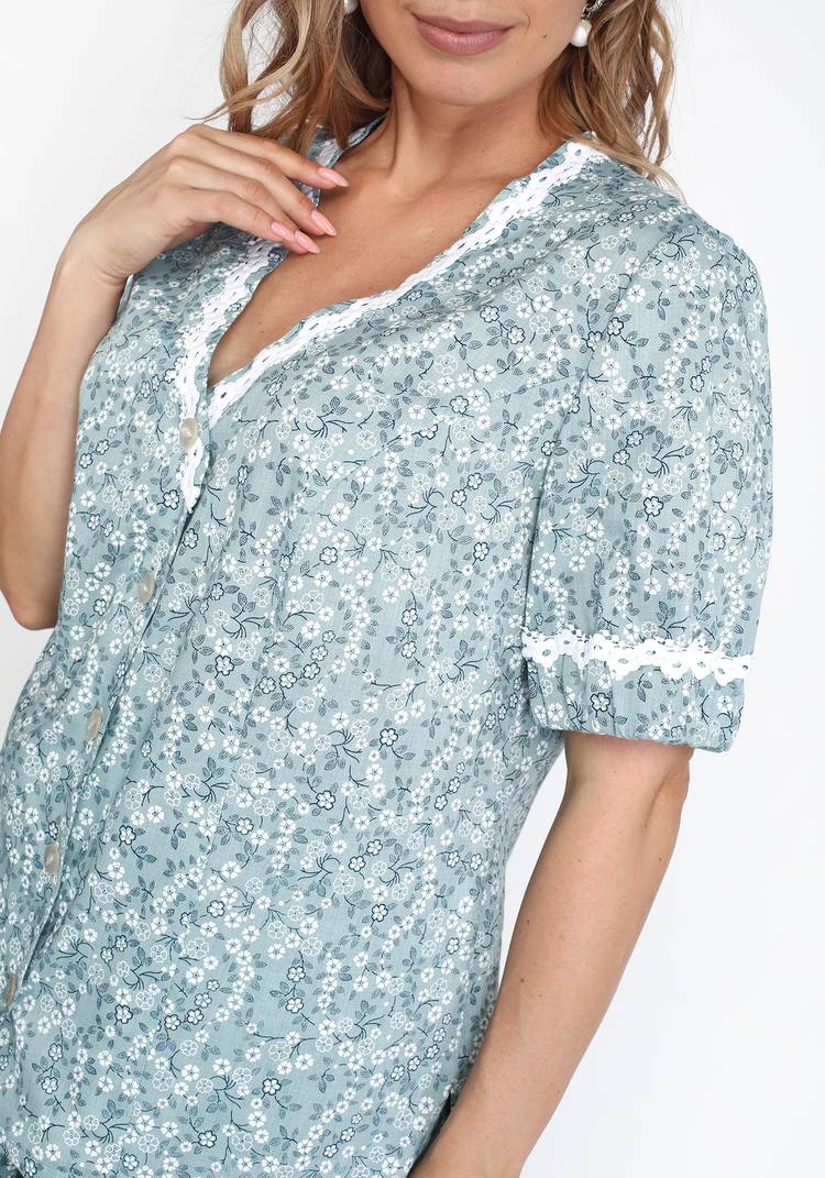 Блузка рукав 3/4 с отделкой кружевом шир.  750, рис. 16