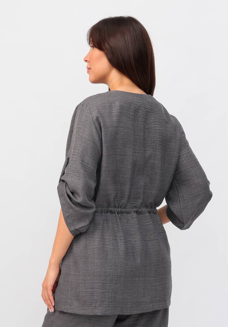 Кардиган на пуговицах с кулиской по талии шир.  750, рис. 51