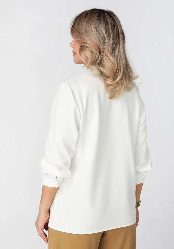 Блуза на пуговицах с ажурным кружевом шир.  580, рис. 3