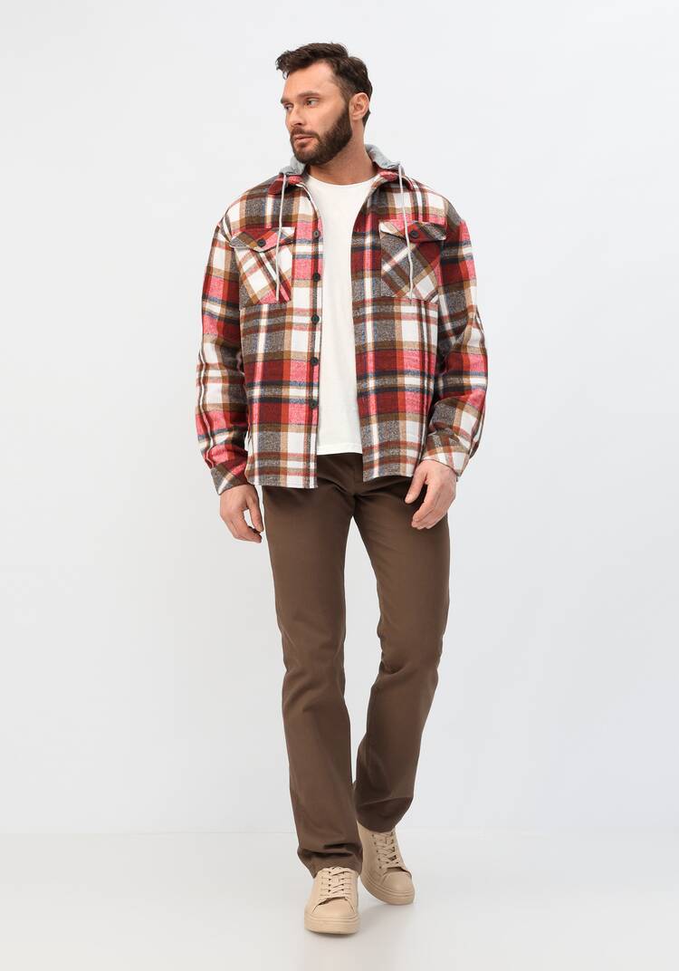 Рубашка с капюшоном в клетку шир.  750, рис. 8