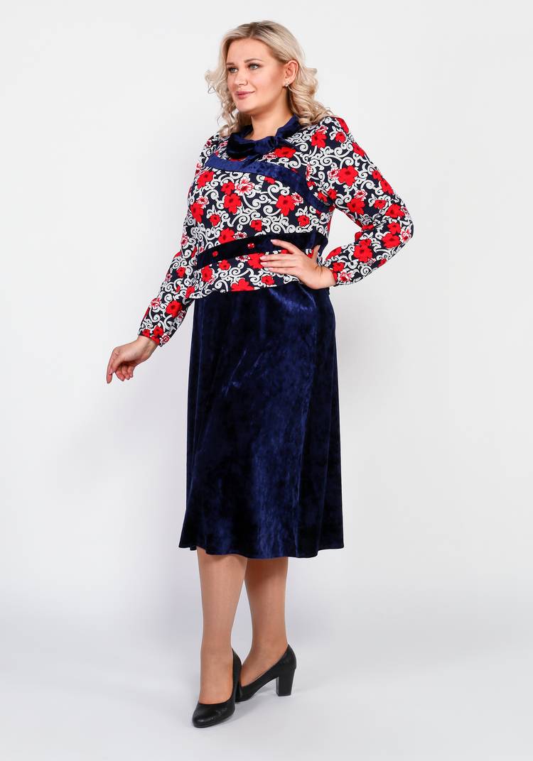 Платье комбинированное с декором из камней шир.  750, рис. 7