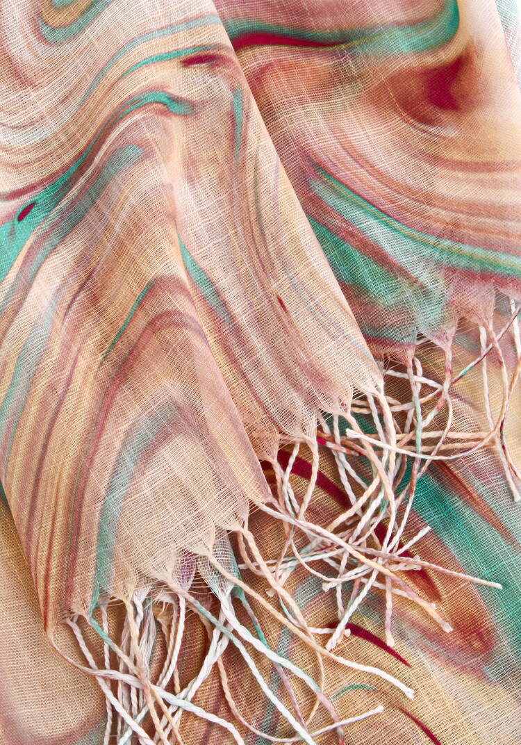 Палантин облегченный с принтом шир.  750, рис. 11