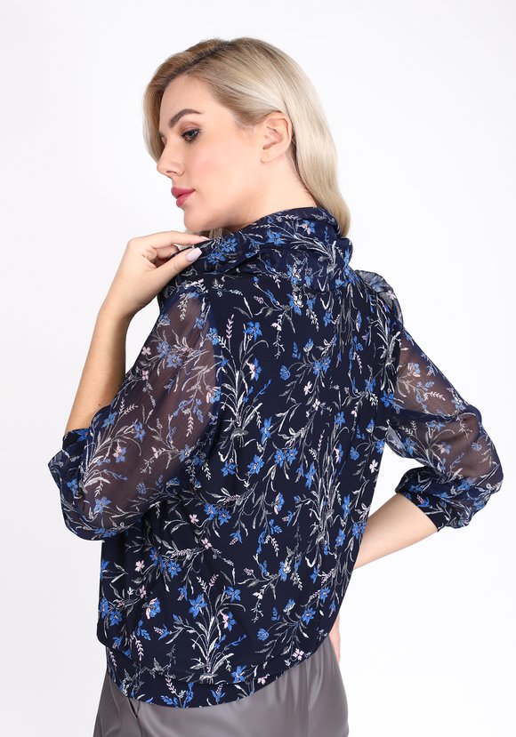 Блуза с воротом хомут шир.  580, рис. 5