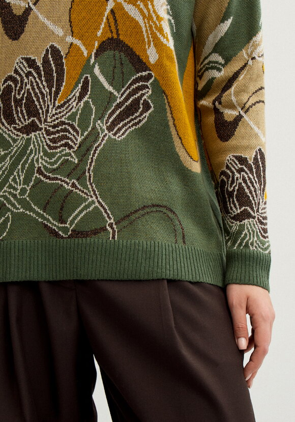Джемпер с цветочно-абстрактным принтом шир.  580, рис. 25