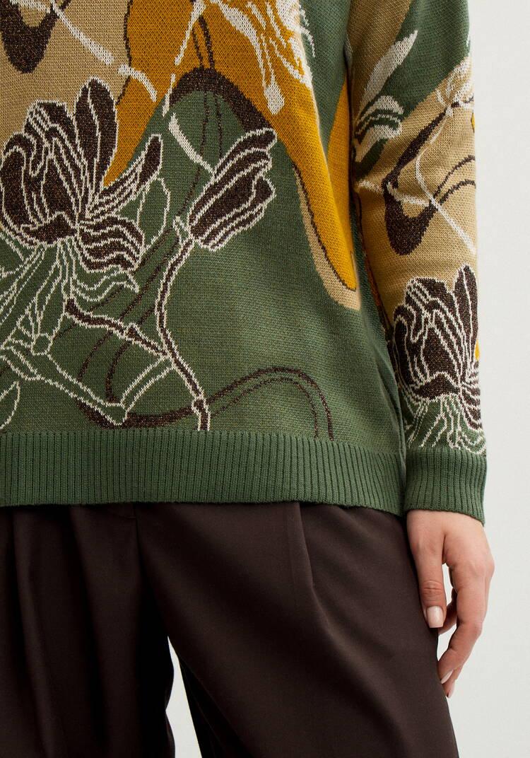 Джемпер с цветочно-абстрактным принтом шир.  750, рис. 25