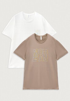 Комплект футболок с лаконичным принтом, 2 шт.