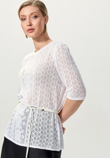 Джемпер с защипами на рукавах