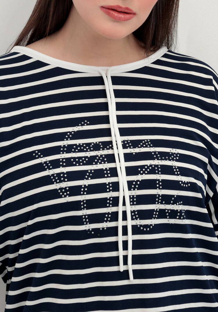 Блуза с декором из страз и рукавом 3/4 шир.  750, рис. 5