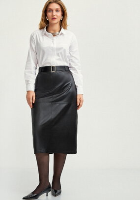 Юбка прямая с декоративными отстрочками