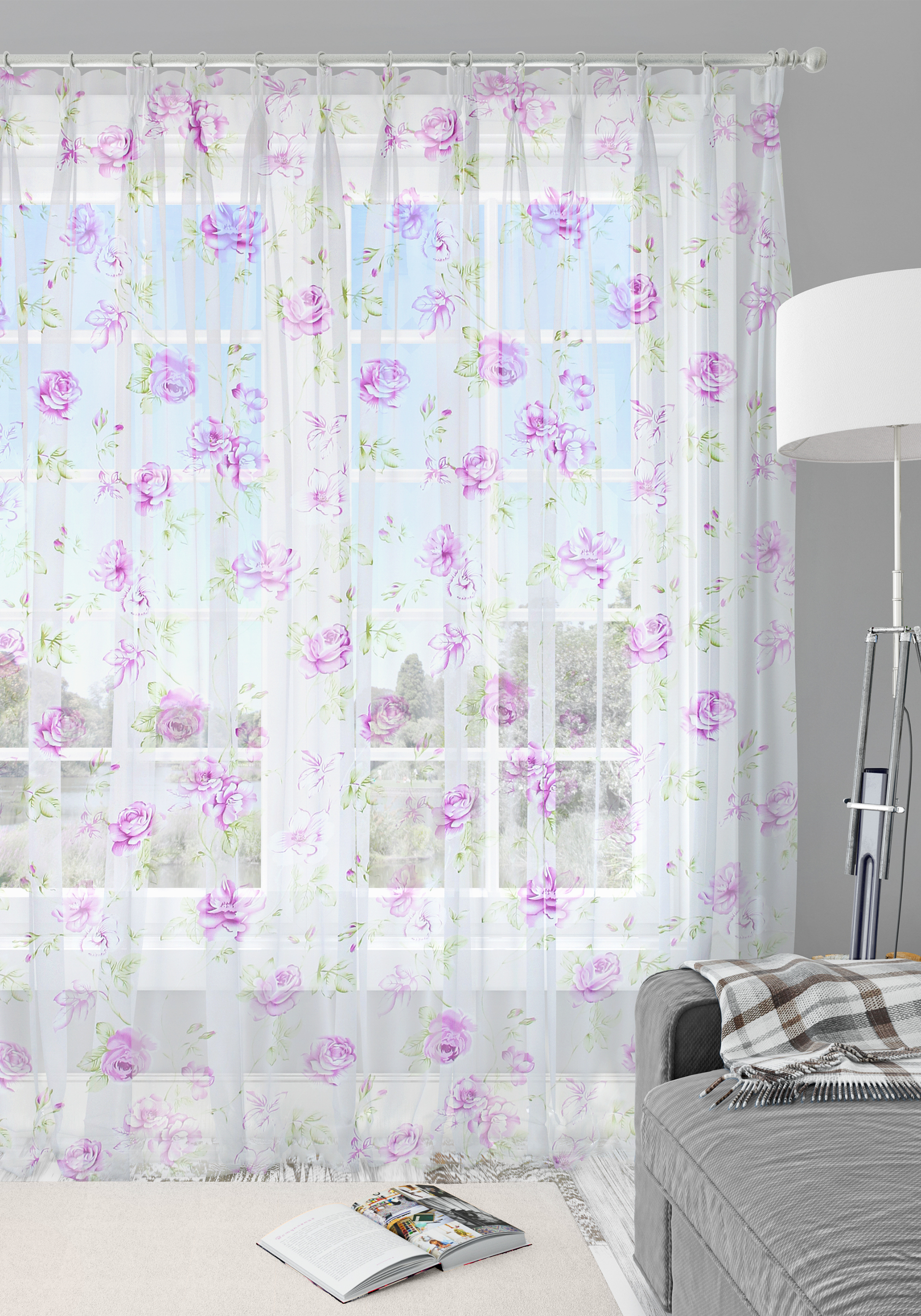 

Тюль-вуаль "Розария", Фиолетовый