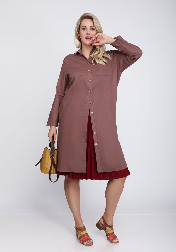 Рубашка удлиненная на пуговицах шир.  580, рис. 5