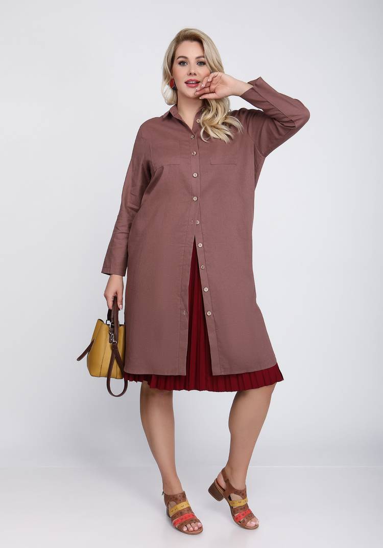 Рубашка удлиненная на пуговицах шир.  750, рис. 5