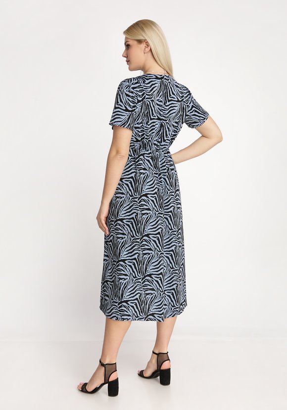Платье с запахом с принтом Зебра шир.  580, рис. 7
