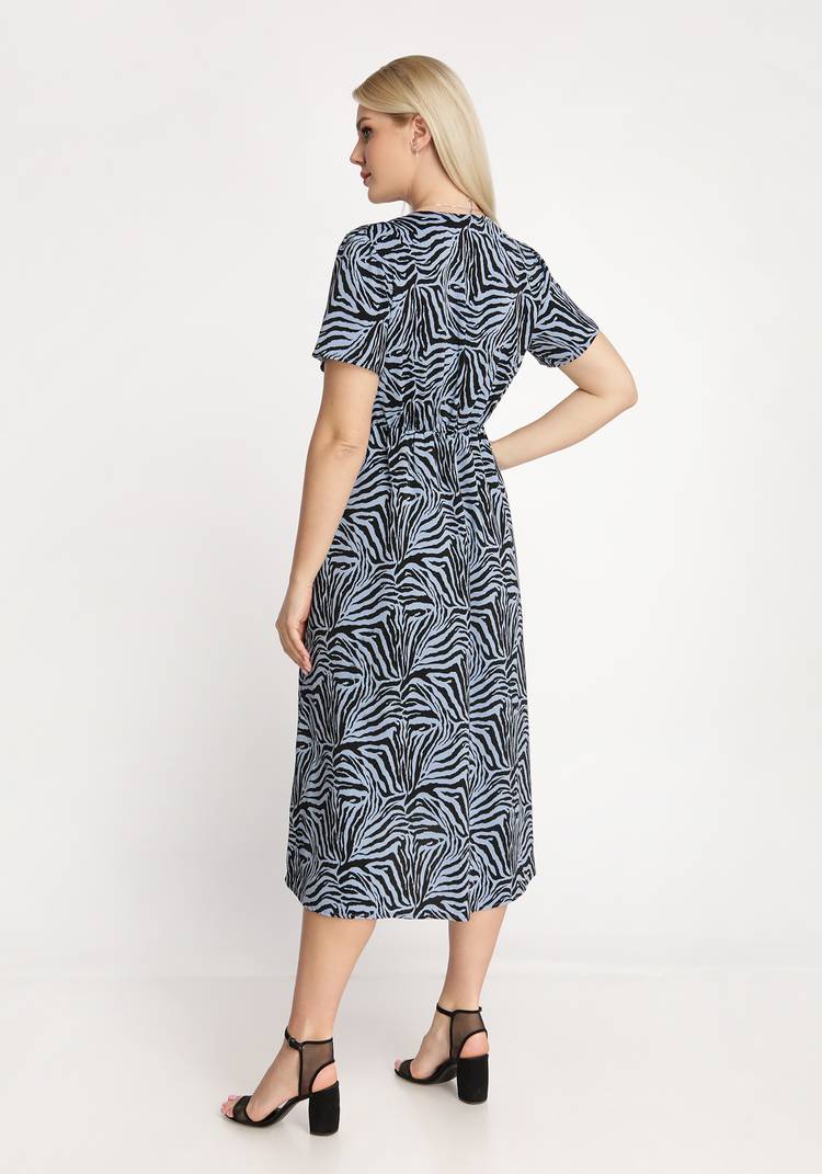 Платье с запахом с принтом Зебра шир.  750, рис. 7