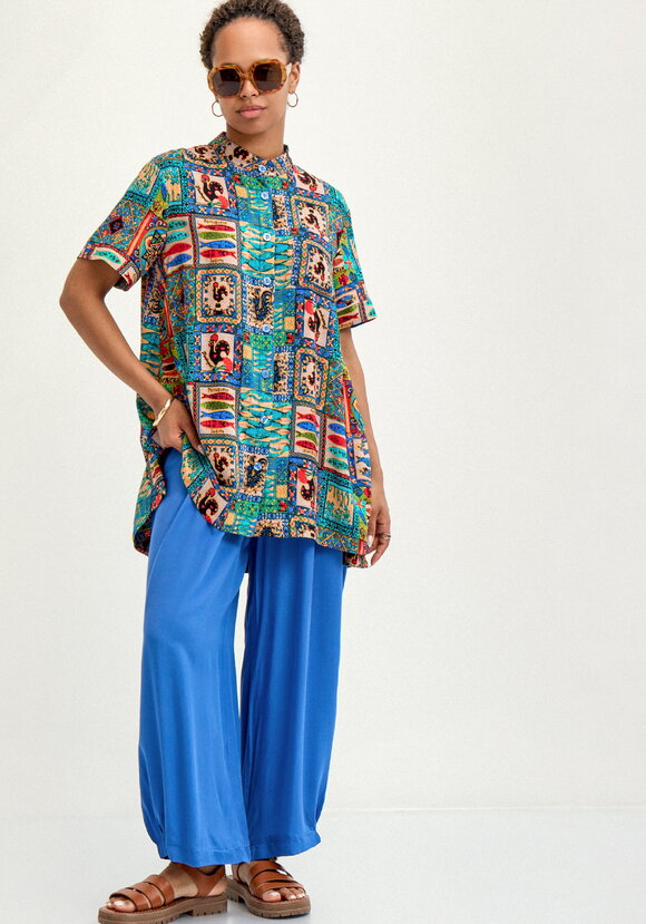 Блуза хлопковая с этническим рисунком шир.  580, рис. 8