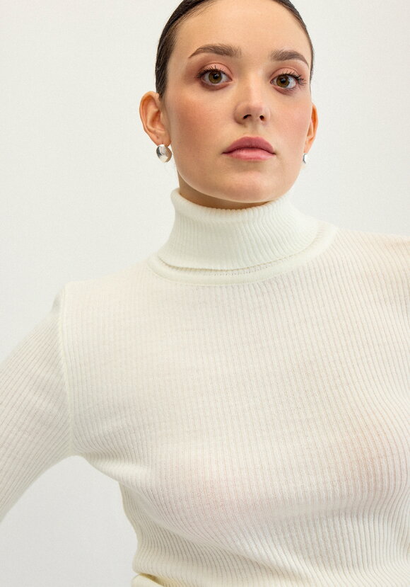 Водолазка в рубчик с высокой горловиной шир.  580, рис. 37