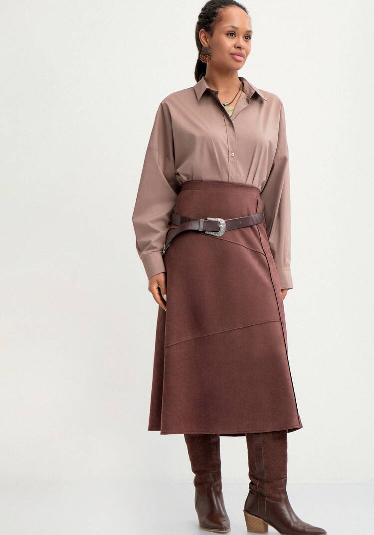 Юбка с конструктивными отстрочками шир.  750, рис. 9