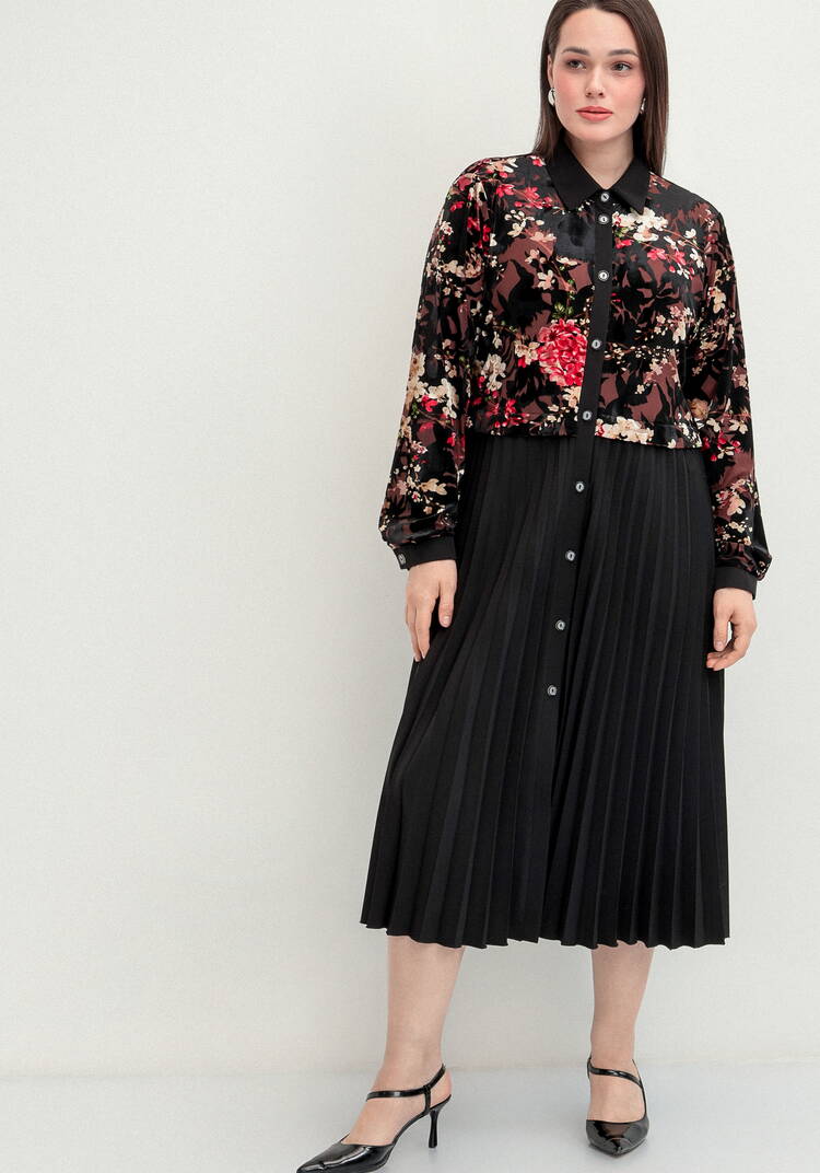 Платье с отрезной кокеткой и юбкой плиссе шир.  750, рис. 4