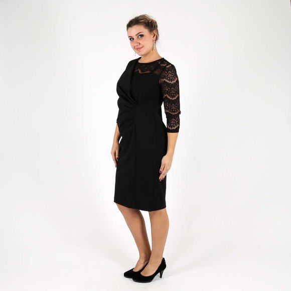 Платье оригинального кроя с гипюровым рукавом шир.  580, рис. 2