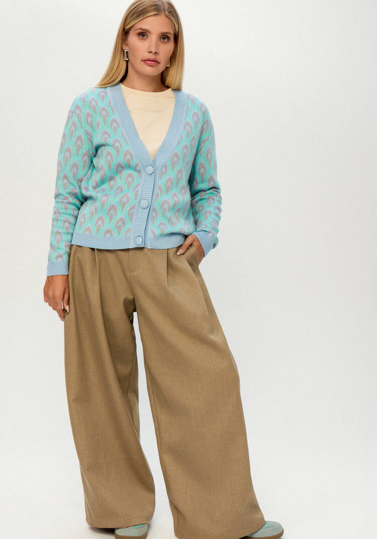 Кардиган с рисунком по стану и рукавам шир.  750, рис. 35