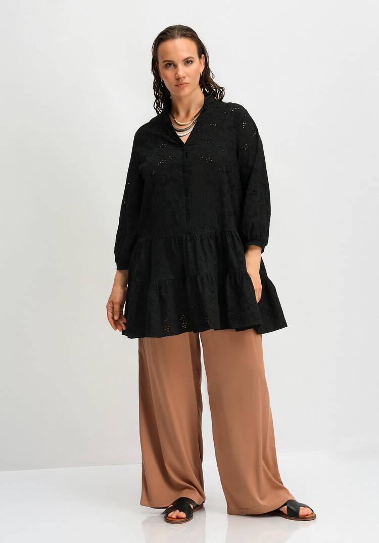 Туника из шитья с ярусами на пуговицах шир.  750, рис. 18