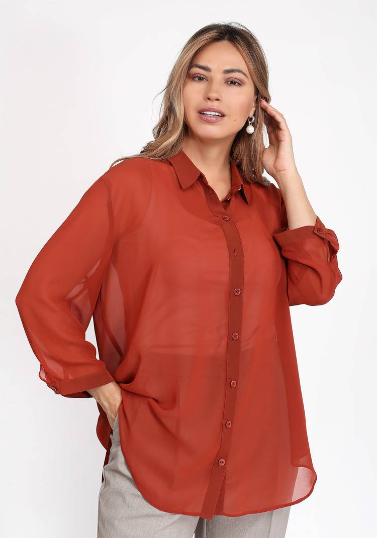 Блуза шифоновая с длинными рукавами шир.  750, рис. 1
