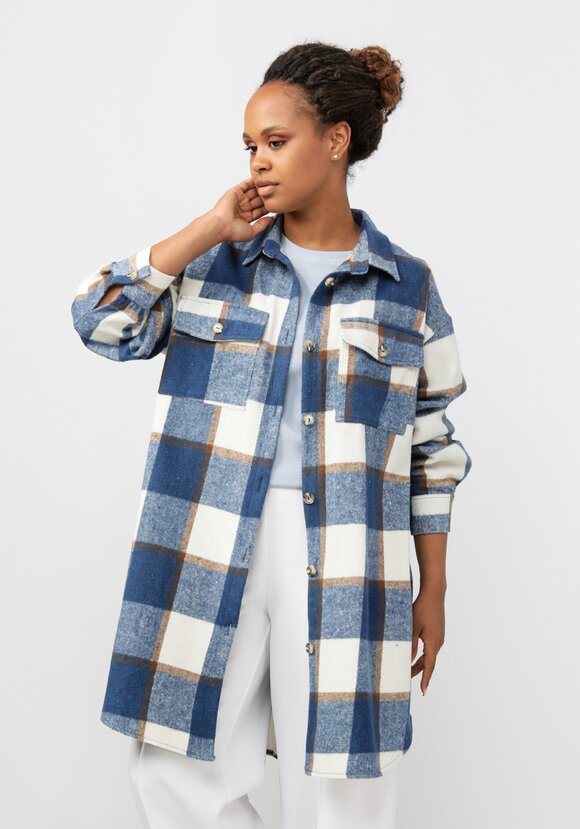 Рубашка удлиненная в клетку Венди шир.  580, рис. 1