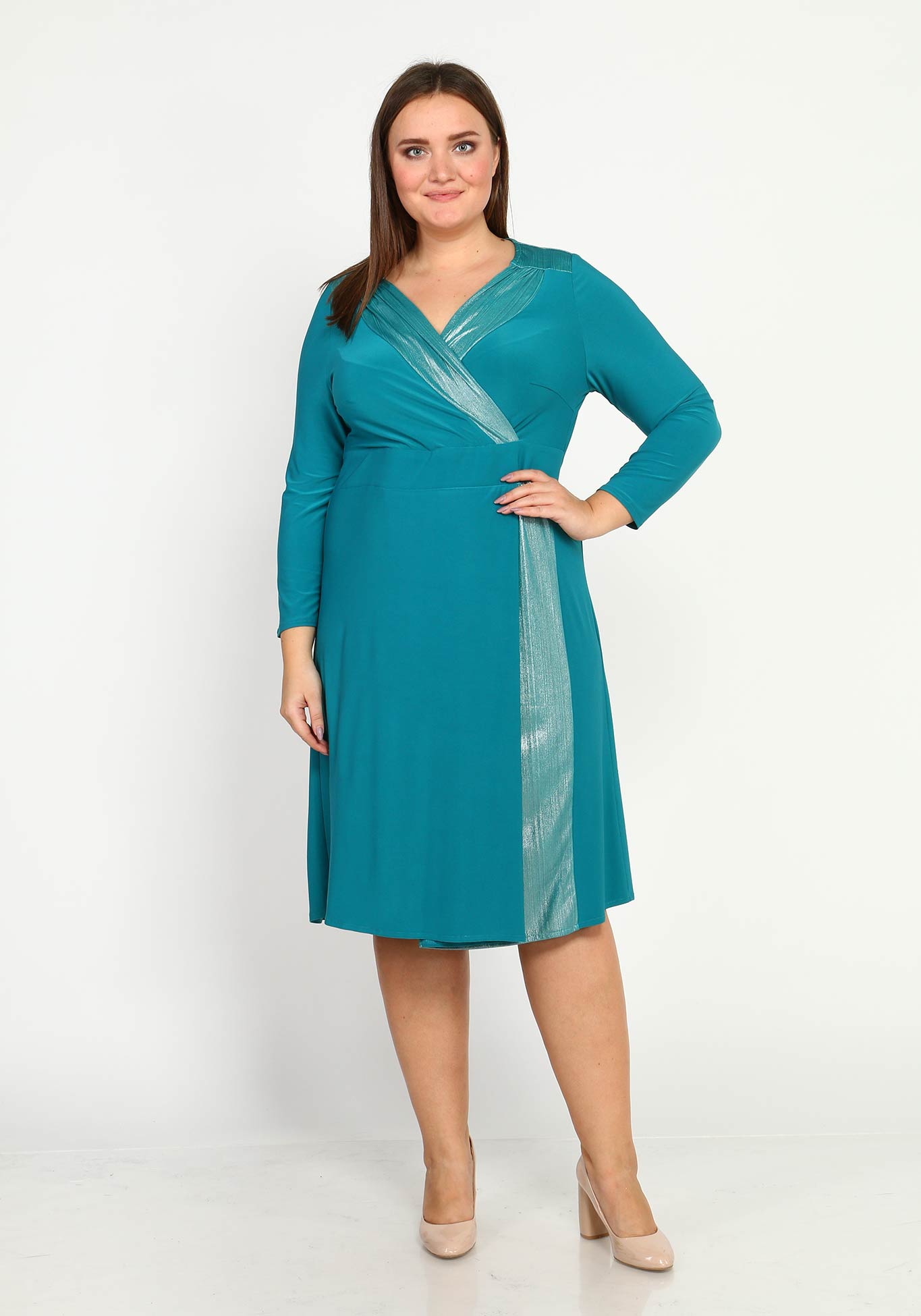 Платье "Мерцание звёзд" GalaGrosso, размер 54, цвет бирюзовый - фото 1